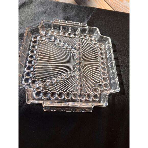 Art Deco Glass Divided Tray - Picture 4 of 9